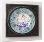 Wallplate with sitting in pillows odalisque, Théodore Deck by François Ehrmann
