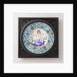 Wallplate with sitting in pillows odalisque, Théodore Deck by François Ehrmann