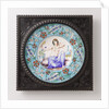 Wallplate with sitting in pillows odalisque, Théodore Deck by François Ehrmann