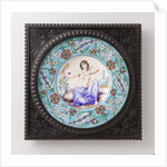 Wallplate with sitting in pillows odalisque, Théodore Deck by François Ehrmann