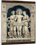 Tile panel with the personifications of the Beautiful, the True and the Good, Daniël Harkink by Georg Sturm