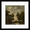 Painted wallpaper with a Dutch Landscape with river by Jurriaan Andriessen
