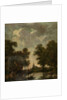 Painted wallpaper with a Dutch Landscape with river by Jurriaan Andriessen