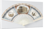 Folding fan with sheet of goatskin, which with gouache the Colosseum, the Baths of Caracalla and the Tomb of Cecilia Metell by Camillo Buti