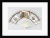 Folding fan with sheet of goatskin, which with gouache the Colosseum, the Baths of Caracalla and the Tomb of Cecilia Metell by Camillo Buti