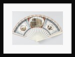Folding fan with sheet of goatskin, which with gouache the Colosseum, the Baths of Caracalla and the Tomb of Cecilia Metell by Camillo Buti