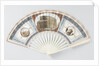 Folding fan with sheet of goatskin, which with gouache the Colosseum, the Baths of Caracalla and the Tomb of Cecilia Metell by Camillo Buti