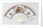 Folding fan with sheet of goatskin, which with gouache the Colosseum, the Baths of Caracalla and the Tomb of Cecilia Metell by Camillo Buti
