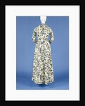 Jacket, painted with blue flower vines and silver high spreads on a white ground and trimmed with long nets band by Anonymous