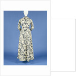 Jacket, painted with blue flower vines and silver high spreads on a white ground and trimmed with long nets band by Anonymous