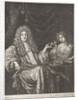 Portrait of Adriaen van Beverland with a lady of easy virtue by Ary de Vois