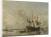 The National Frigate Rotterdam on the Meuse near Rotterdam Still Water, The Netherlands by Nicolaas Baur
