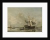 The National Frigate Rotterdam on the Meuse near Rotterdam Still Water, The Netherlands by Nicolaas Baur