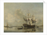 The National Frigate Rotterdam on the Meuse near Rotterdam Still Water, The Netherlands by Nicolaas Baur