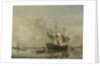 The National Frigate Rotterdam on the Meuse near Rotterdam Still Water, The Netherlands by Nicolaas Baur
