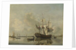 The National Frigate Rotterdam on the Meuse near Rotterdam Still Water, The Netherlands by Nicolaas Baur