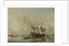 The National Frigate Rotterdam on the Meuse near Rotterdam Still Water, The Netherlands by Nicolaas Baur
