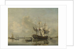 The National Frigate Rotterdam on the Meuse near Rotterdam Still Water, The Netherlands by Nicolaas Baur