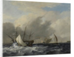 Dutch Man-of-War Amsterdam on the western side of the Quay on Het IJ before Amsterdam, The Netherlands by Nicolaas Baur