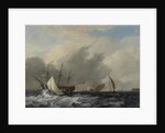 Dutch Man-of-War Amsterdam on the western side of the Quay on Het IJ before Amsterdam, The Netherlands by Nicolaas Baur