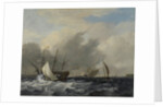 Dutch Man-of-War Amsterdam on the western side of the Quay on Het IJ before Amsterdam, The Netherlands by Nicolaas Baur