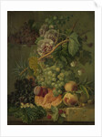 Still Life with Flowers and Fruit by Albertus Jonas Brandt