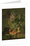 Still Life with Flowers and Fruit by Albertus Jonas Brandt