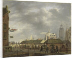 The small Fish Market at the Corner of Brouwersgracht and the Singel by Johannes Jelgerhuis