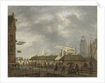 The small Fish Market at the Corner of Brouwersgracht and the Singel by Johannes Jelgerhuis