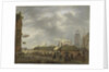 The small Fish Market at the Corner of Brouwersgracht and the Singel by Johannes Jelgerhuis