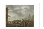 The small Fish Market at the Corner of Brouwersgracht and the Singel by Johannes Jelgerhuis