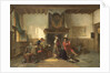 Waiting room with soldiers by Herman Frederik Carel ten Kate
