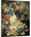 Still Life with Flowers, Fruit and Birds by Jan van Os