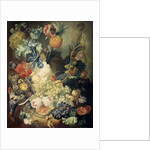 Still Life with Flowers, Fruit and Birds by Jan van Os