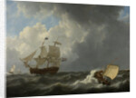 Ships on a Stormy Sea by Johannes Christiaan Schotel