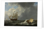 Ships on a Stormy Sea by Johannes Christiaan Schotel