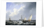 Seascape from the Zeeland Waters, near the Island of Schouwen, The Netherlands by Petrus Johannes Schotel