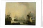 Bombardment of Palembang, Sumatra, by the Dutch Fleet, 24 June 1821, Indonesia by Martinus Schouman