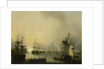 Bombardment of Palembang, Sumatra, by the Dutch Fleet, 24 June 1821, Indonesia by Martinus Schouman