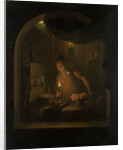 Kitchen by Lamplight by Adriaan Meulemans