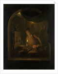 Kitchen by Lamplight by Adriaan Meulemans