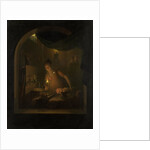 Kitchen by Lamplight by Adriaan Meulemans