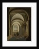 The westernmost bays of the south aisle of the Mariakerk in Utrecht, The Netherlands by Pieter Jansz. Saenredam