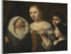 Portrait of a young woman with three children by Wallerant Vaillant