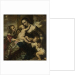 Portrait of a woman with four children, depicted as Caritas by Jürgen Ovens