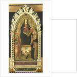 Virgin and Child Enthroned with Four Saints, Saints John the Baptist, Antony Abbot, Elizabeth of Hungary, a female saint by Anonymous