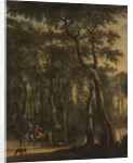 View of a Forest with Hunters by Jan Hackaert