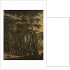 View of a Forest with Hunters by Jan Hackaert