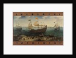 The Amsterdam four-masted Ship De Hollandse Tuyn and other Ships Return from Brazil under Command of Paulus van Caerden by Hendrik Cornelisz. Vroom
