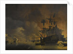 Fire on the Wharves of Algiers shortly after the beginning of the Bombardment by the Anglo-Dutch Fleet, 27 August 1816 by Nicolaas Baur